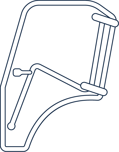 outline of custom glass cab doors