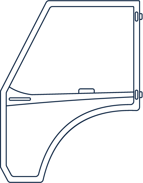 outline of custom vinyl cab doors